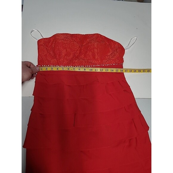 2 piece  Gorgeous Lace Detailed Formal Prom Wedding Dress Size 14 Red (E28) - Picture 5 of 12